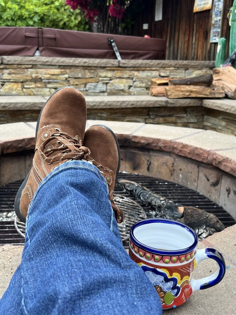 Catherine Devine of Byways & Backroads relaxing and enjoying her travels.